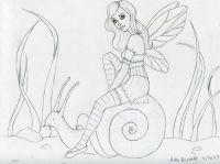 Fairy Riding a Snail